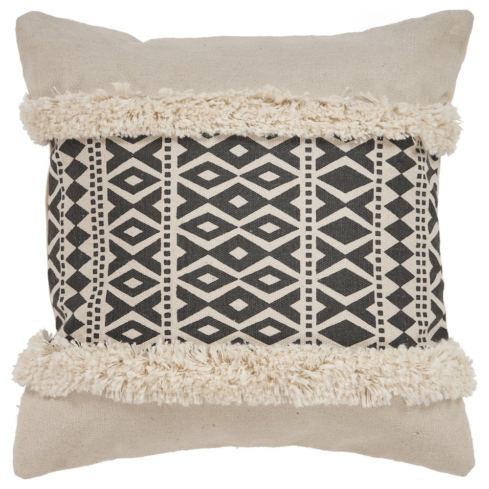 Black Modern Throw Pillow. Picture 1