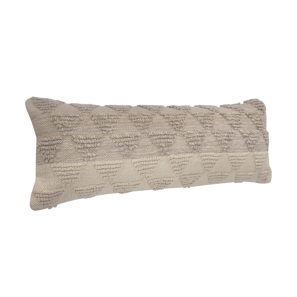 Ox Bay Hand-Woven Cream/Tan Geometric All-Natural Cotton Pillow Cover. Picture 4