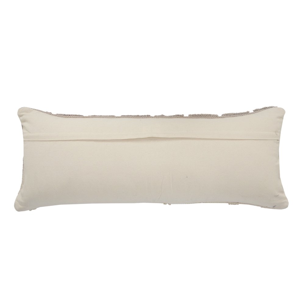 Ox Bay Hand-Woven Cream/Tan Geometric All-Natural Cotton Pillow Cover. Picture 6