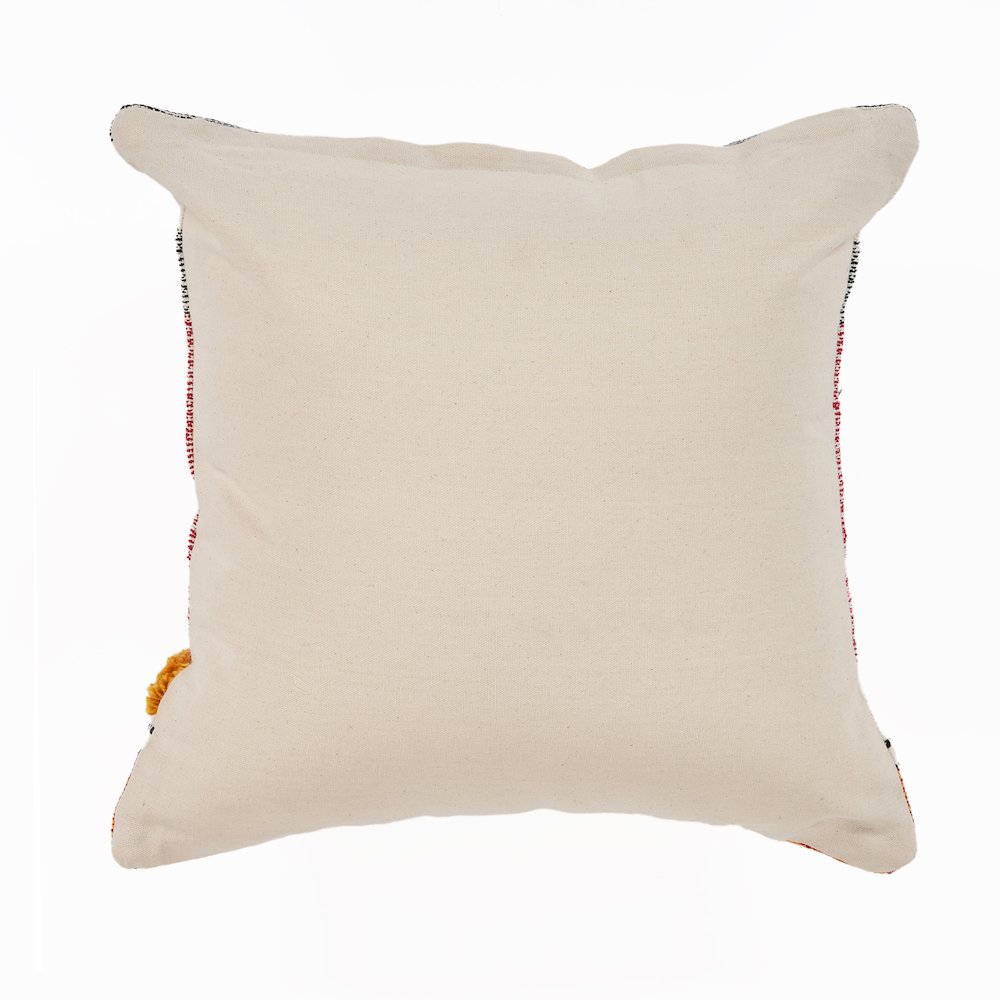 Ox Bay Hand-Woven Orange/Yellow Color Block All-Natural Cotton Pillow Cover. Picture 6