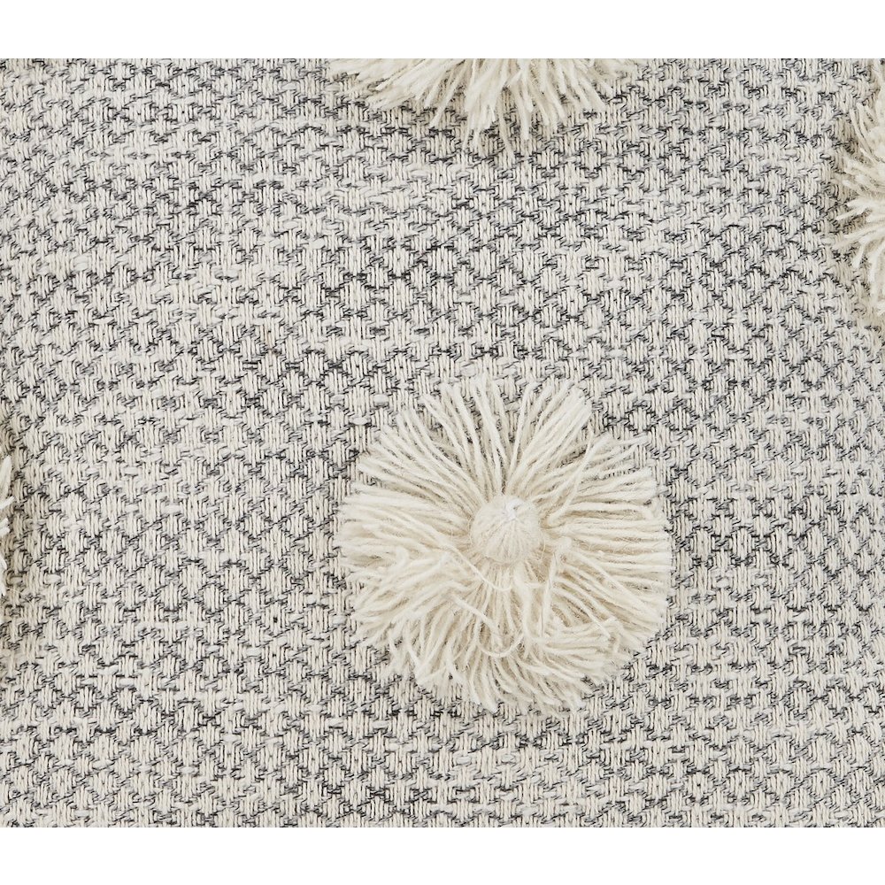 Willow Cotton Pillow Set of 2 in Gray/White, 18" x 18". Picture 8