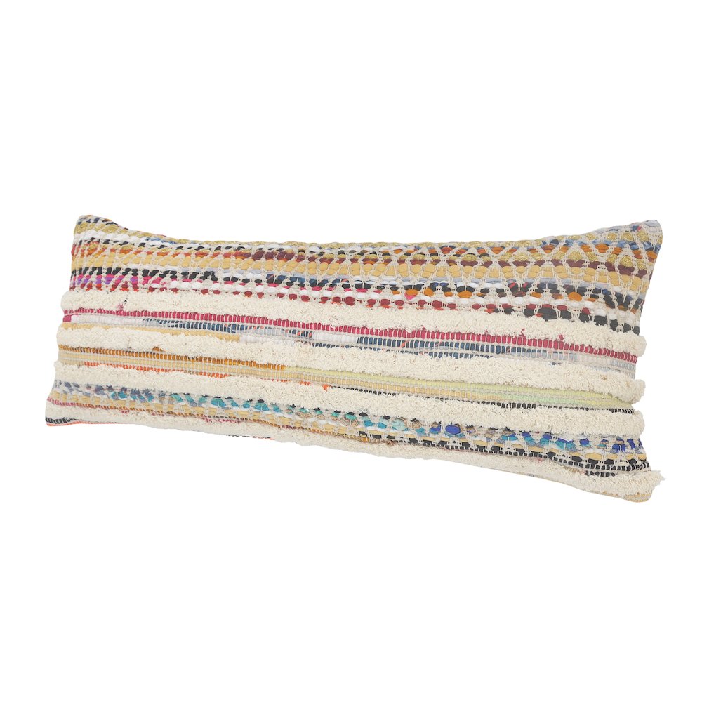 White Chevron Striped Throw Pillow. Picture 6