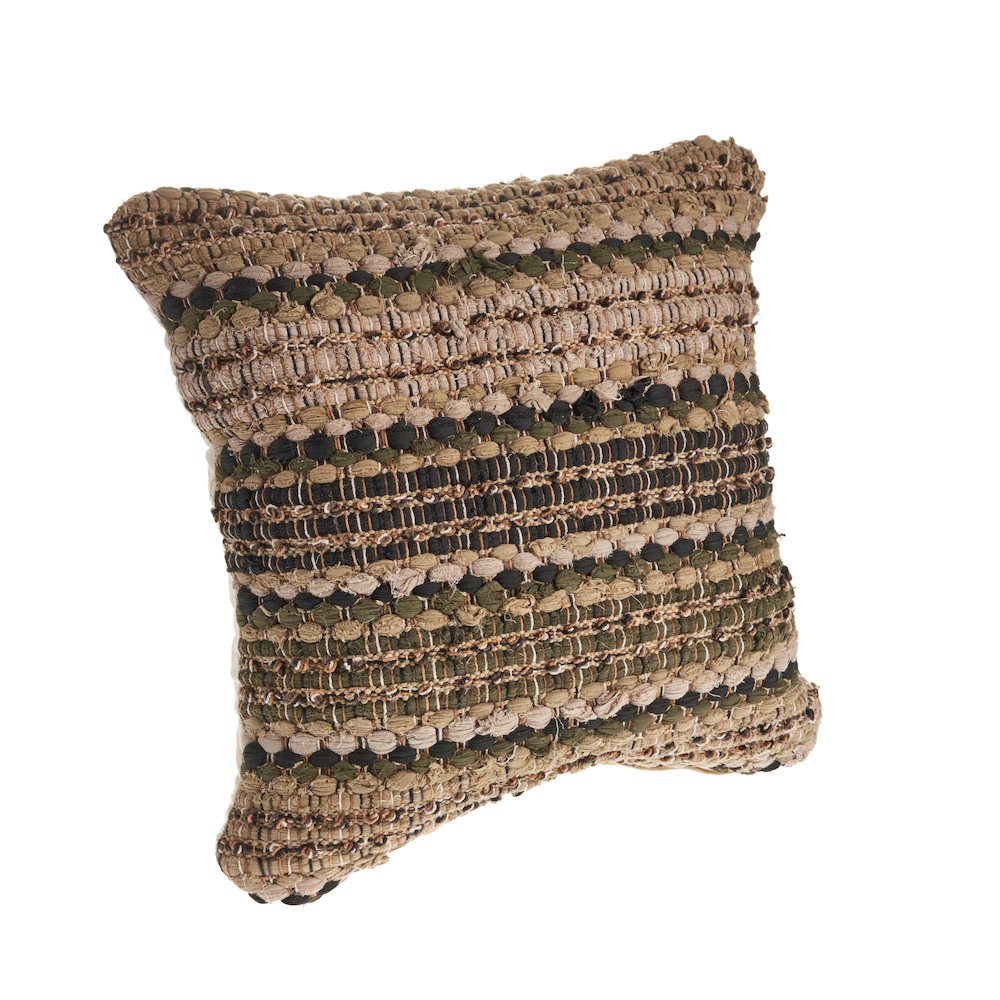 Coil Cotton Blend Pillow Set of 2 in Beige/Brown, 18" x 18". Picture 3