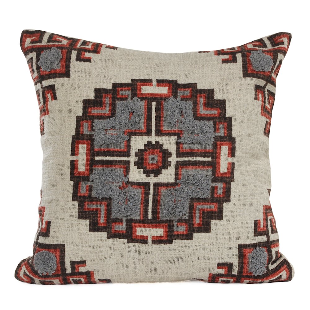 Rustic Medallion Throw Pillow. Picture 1