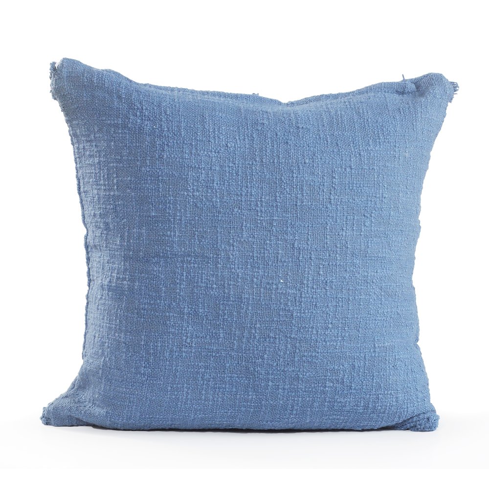 Reese Hand-Tufted Classic Blue Diamond Cotton Throw Pillow, 20" x 20". Picture 6