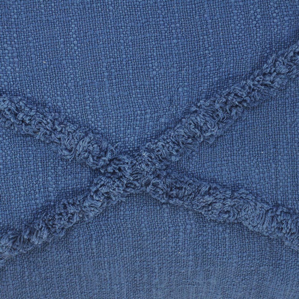 Reese Hand-Tufted Classic Blue Diamond Cotton Throw Pillow, 20" x 20". Picture 7