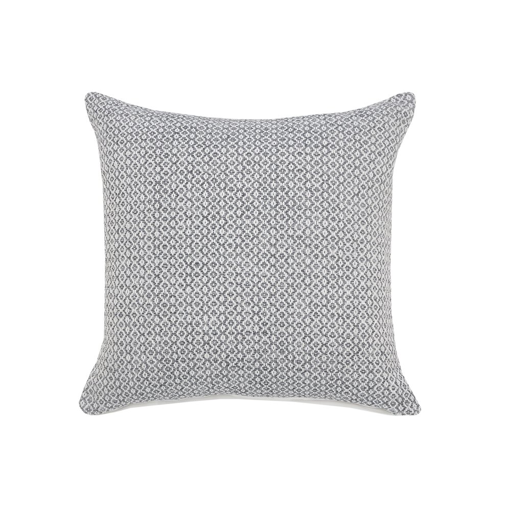 Ox Bay Hand-Woven Gray/White Geometric All-Natural Cotton Pillow Cover. Picture 1