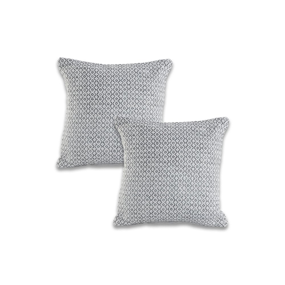 Ox Bay Gray Chevron All-Natural Cotton Square 2 Piece Pillow Cover Set. Picture 1