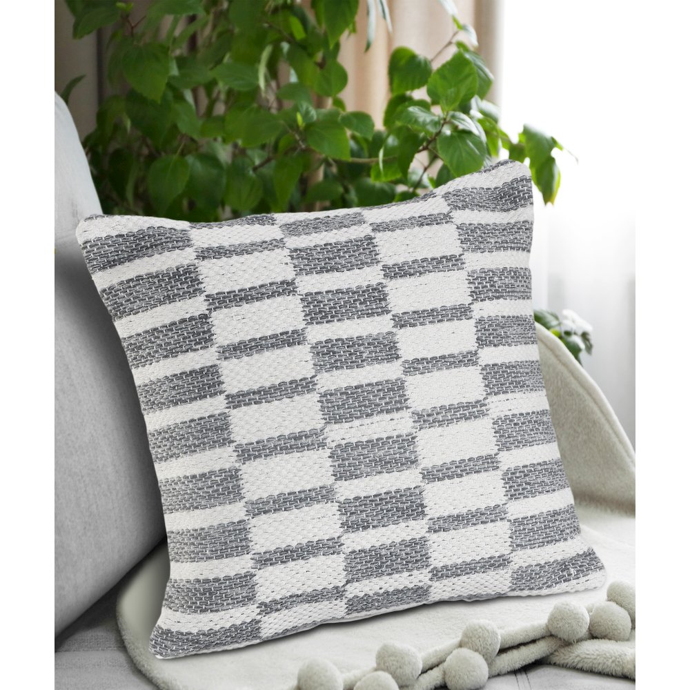 Grayscale Dimensions Throw Pillow. Picture 5