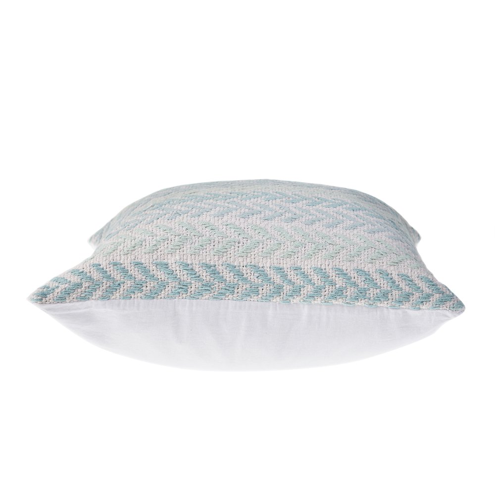 Ox Bay Spa Blue Chevron Square 2 Piece Pillow Cover Set. Picture 5
