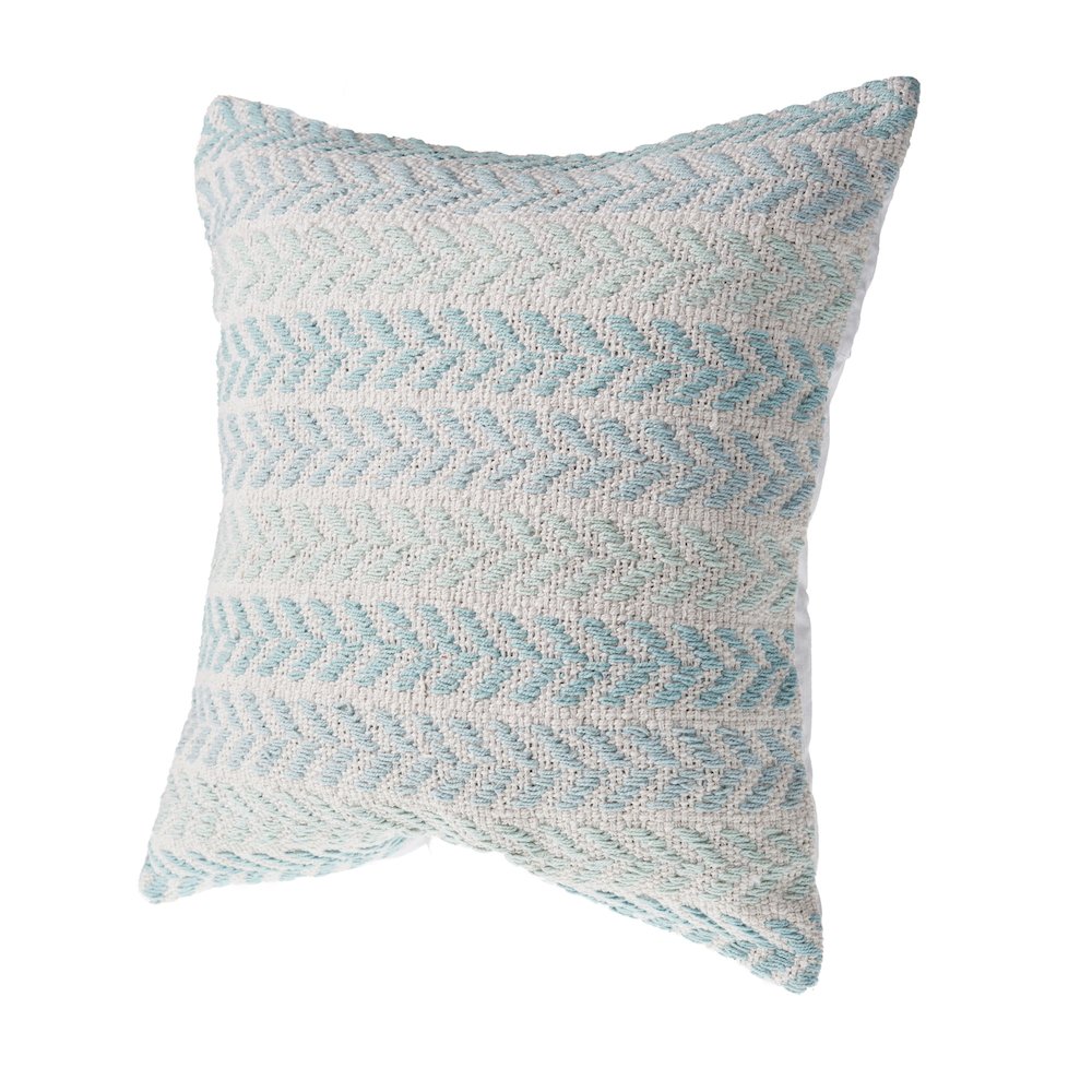 Ox Bay Spa Blue Chevron Square 2 Piece Pillow Cover Set. Picture 6