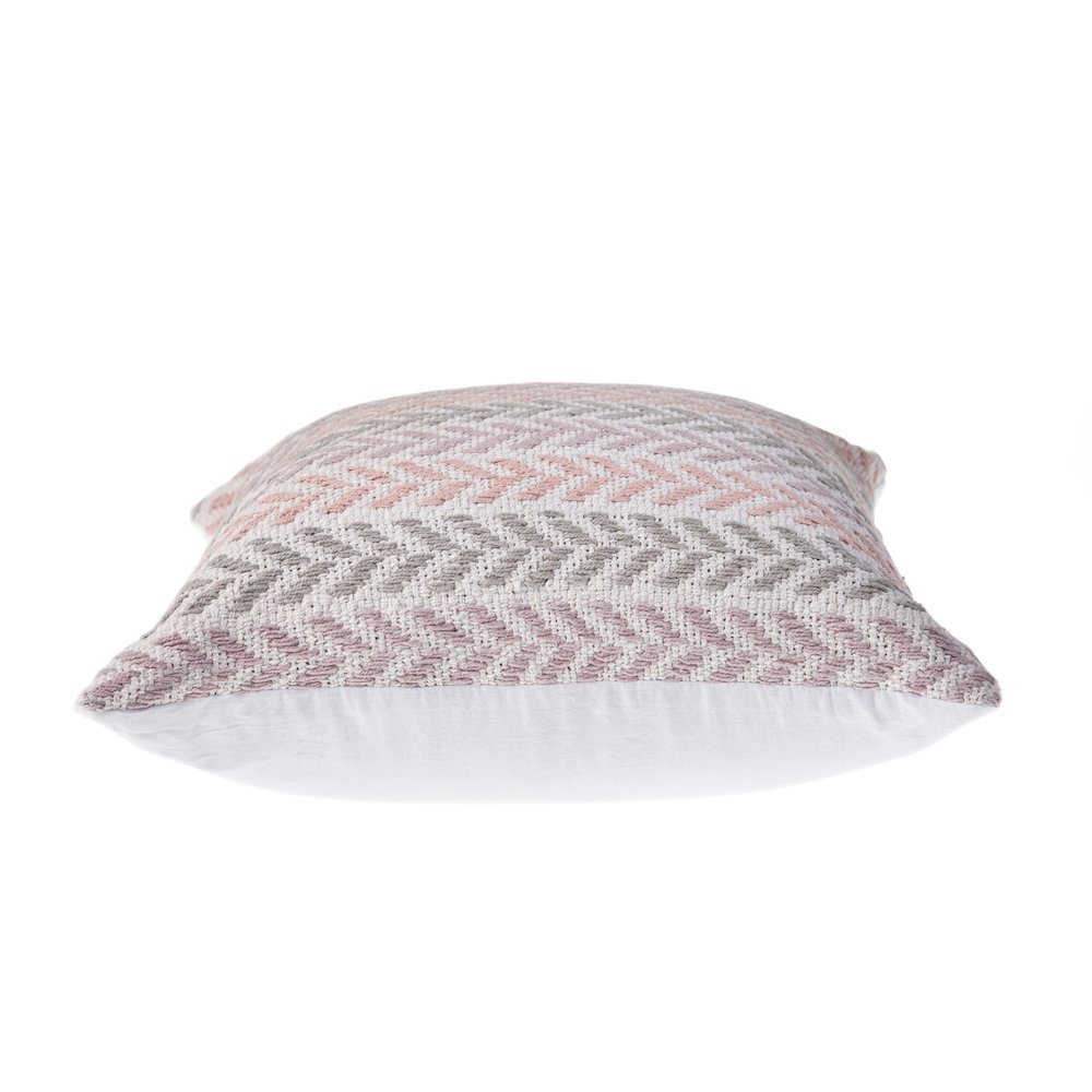 Ox Bay Lilac Chevron All-Natural Cotton Square 2 Piece Pillow Cover Set. Picture 6