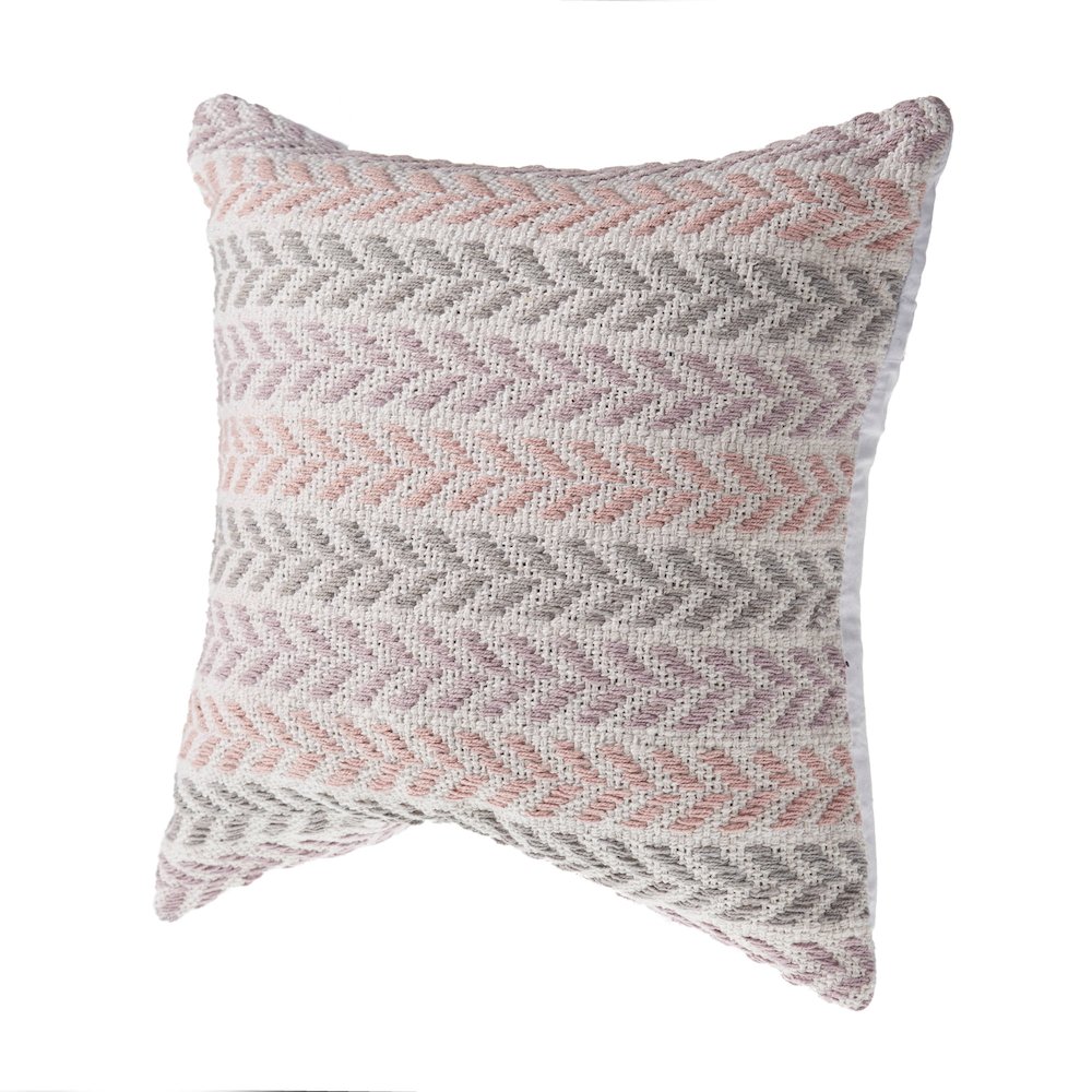 Ox Bay Lilac Chevron All-Natural Cotton Square 2 Piece Pillow Cover Set. Picture 7