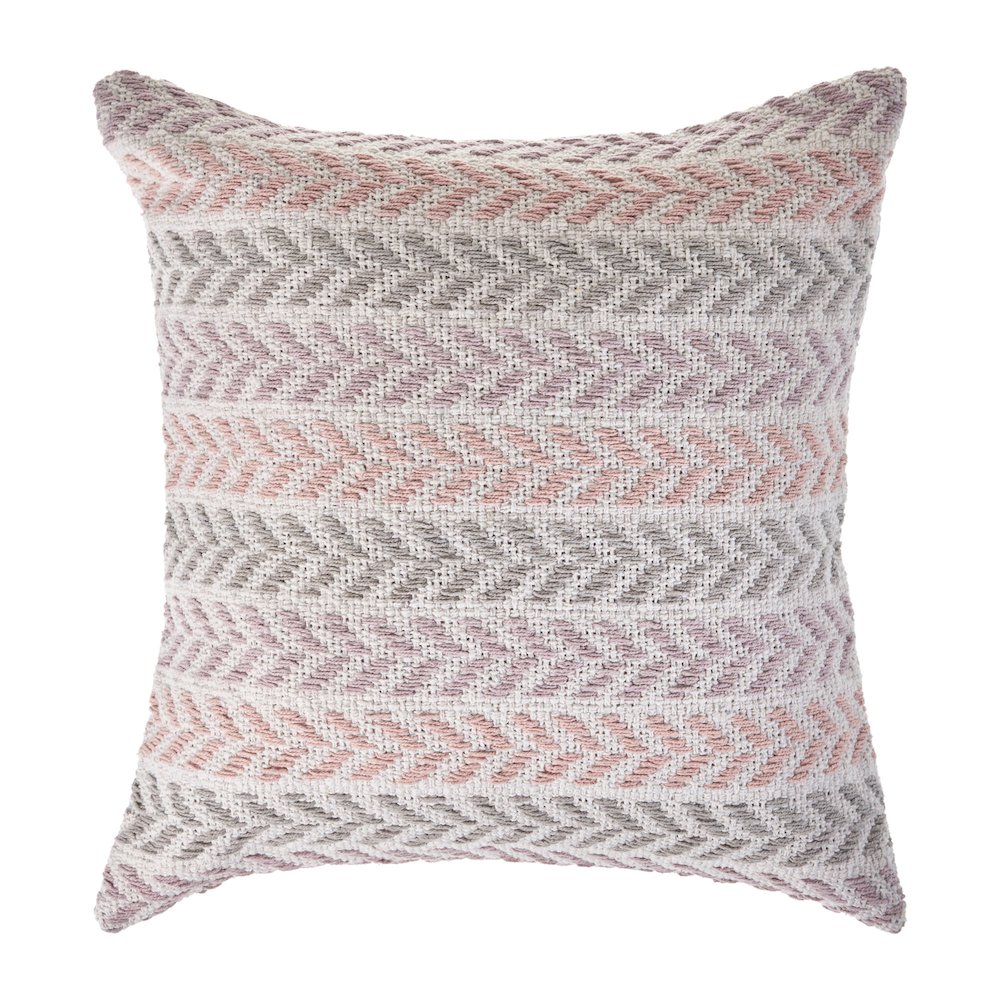 Ox Bay Lilac Chevron All-Natural Cotton Square 2 Piece Pillow Cover Set. Picture 4