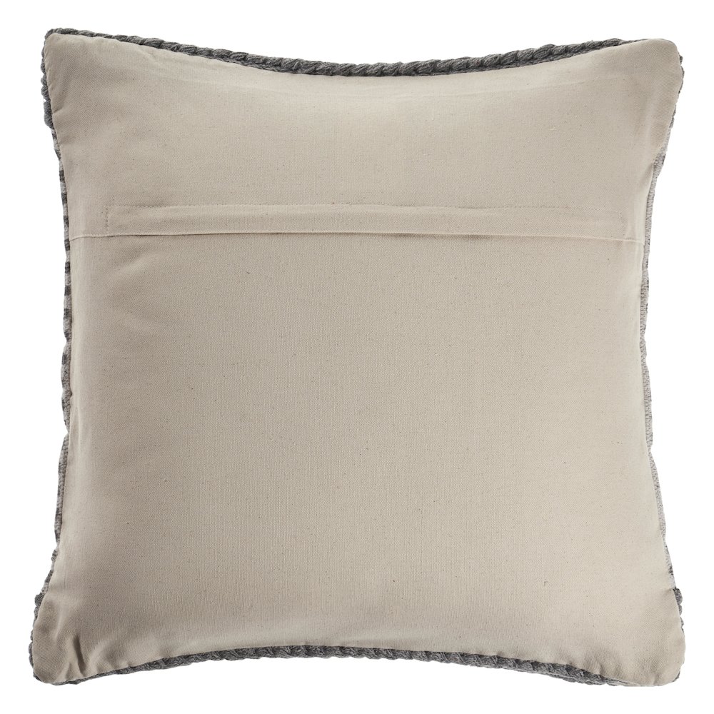 Ox Bay Hand-Woven Gray/Cream Stripe Cotton Blend Pillow Cover. Picture 6