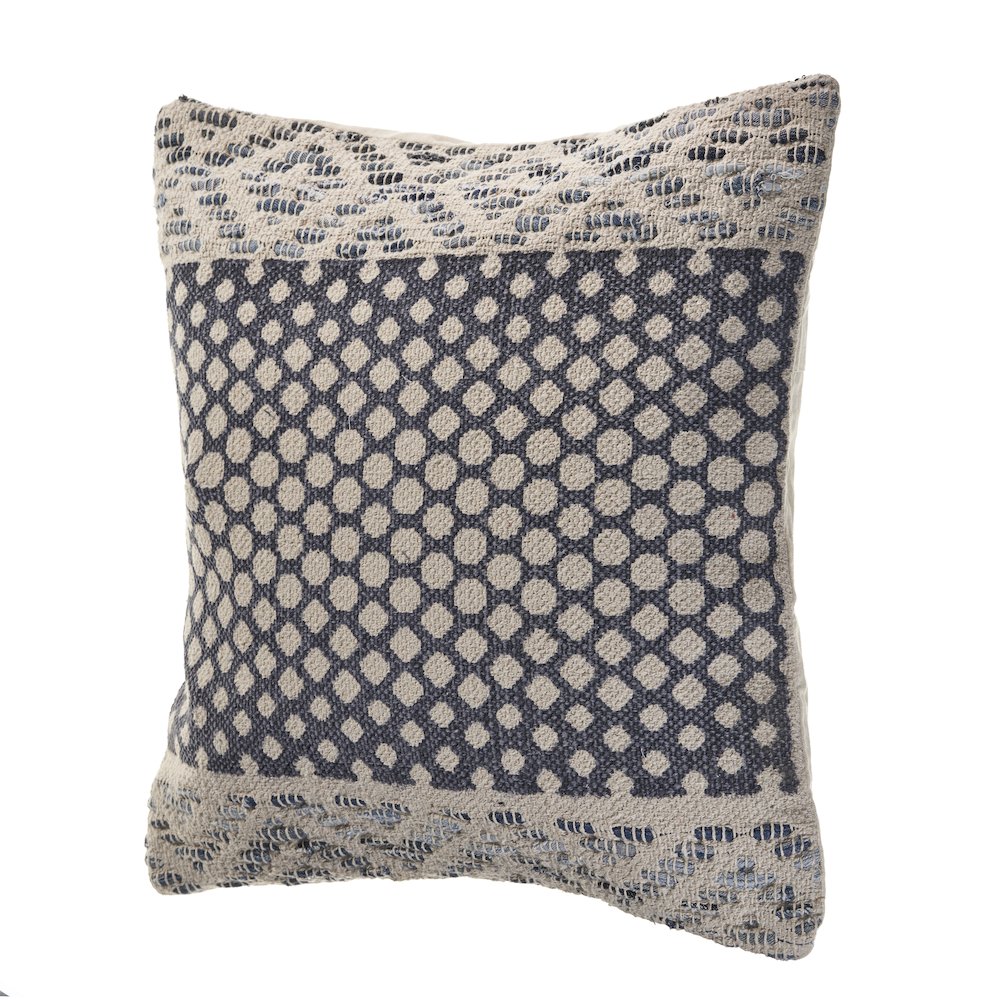 Detailed Denim Blue Throw Pillow. Picture 4