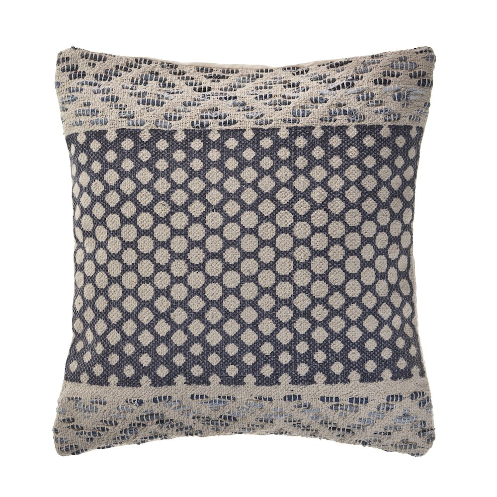 Detailed Denim Blue Throw Pillow. Picture 1