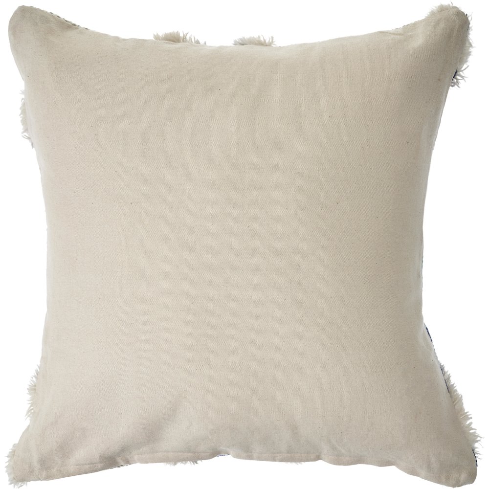 Ox Bay Hand-Woven Blue/White Tribal Cotton Blend Pillow Cover. Picture 4