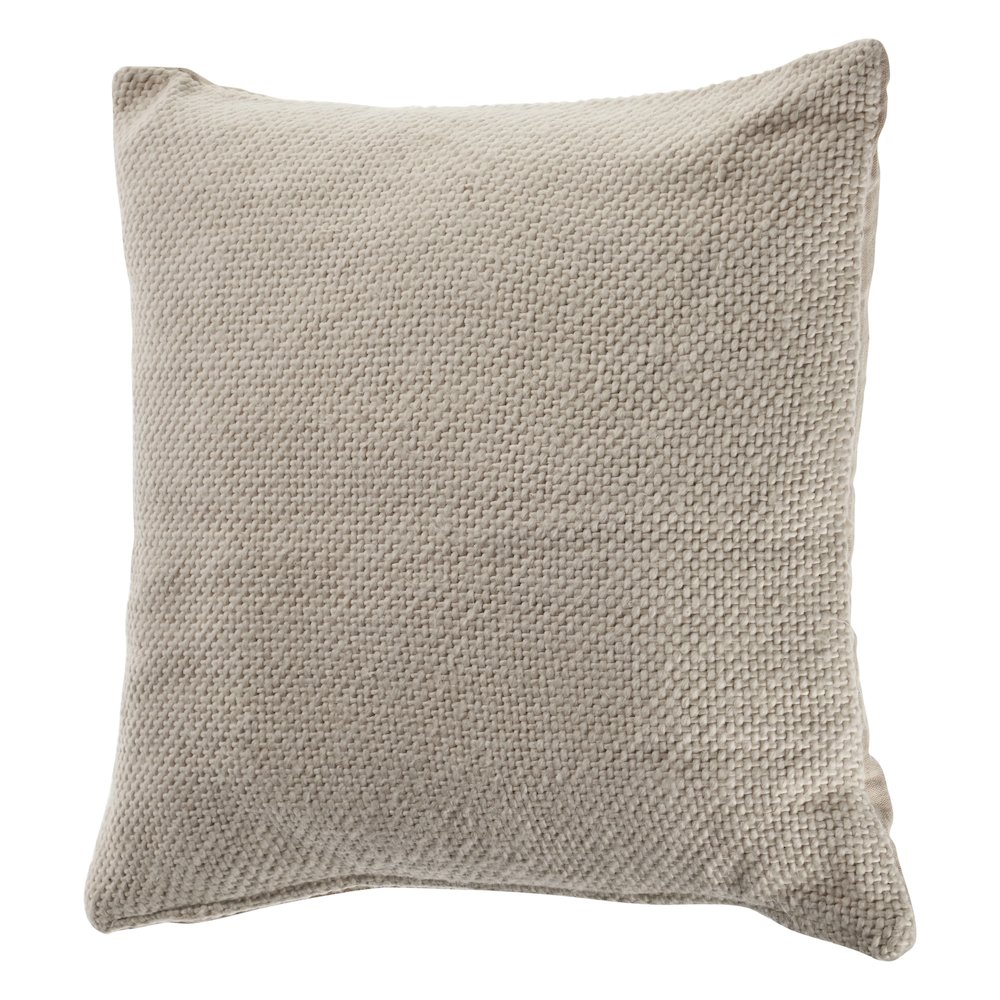 Ox Bay Hand-stitched Cream/Beige Solid All-Natural Cotton  Pillow Cover. Picture 4