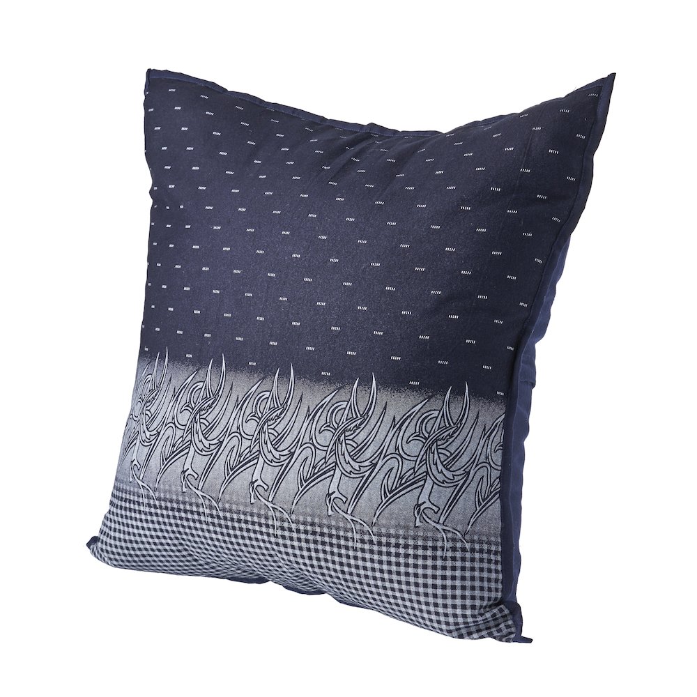 Navy and White Geometric Throw Pillow. Picture 4