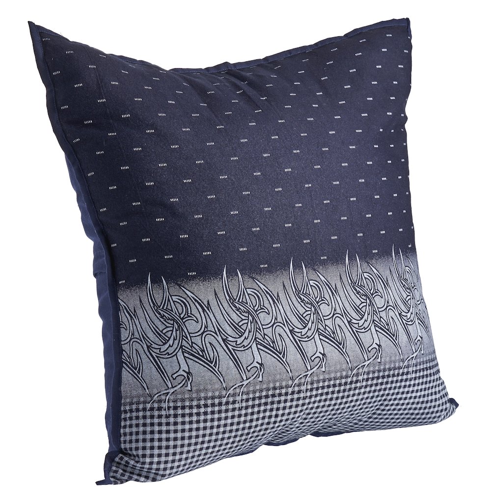 Navy and White Geometric Throw Pillow. Picture 5
