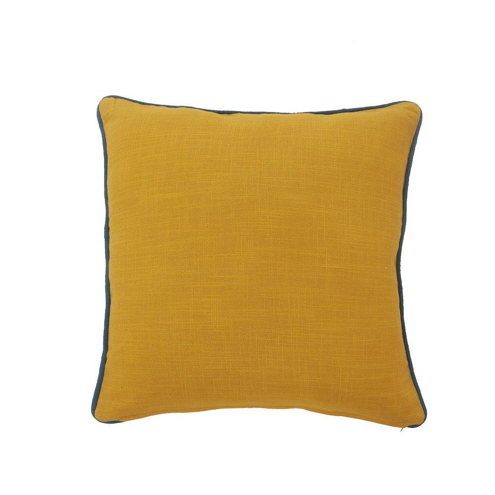 Ox Bay Hand-stitched Yellow/Brown Animal All-Natural Cotton  Pillow Cover. Picture 4