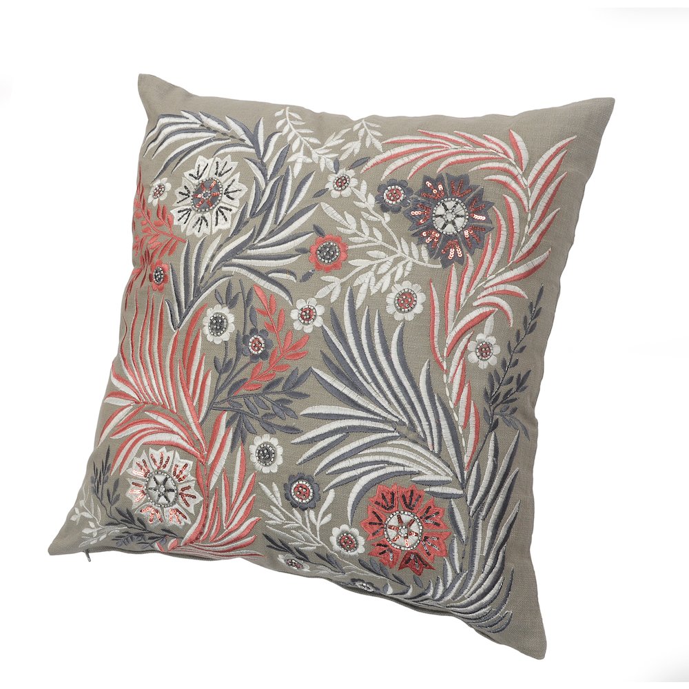 Multicolored Floral Garden Throw Pillow. Picture 4