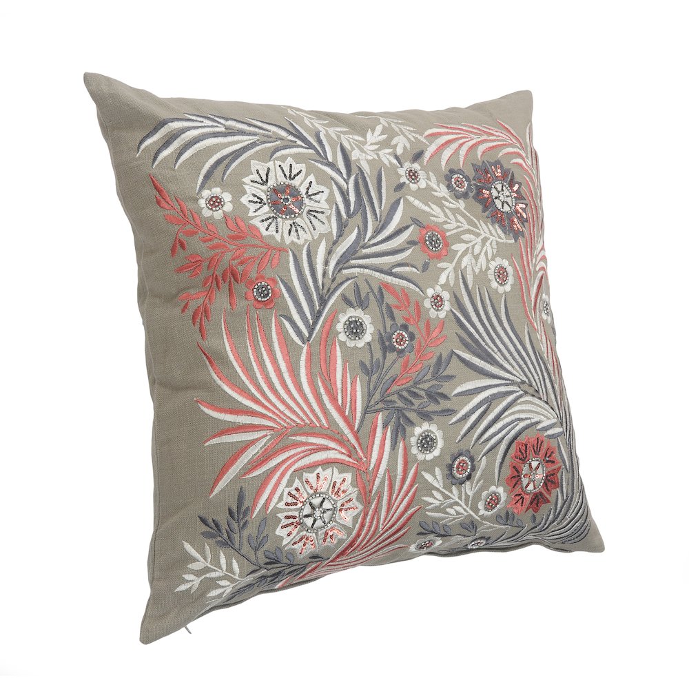 Multicolored Floral Garden Throw Pillow. Picture 5