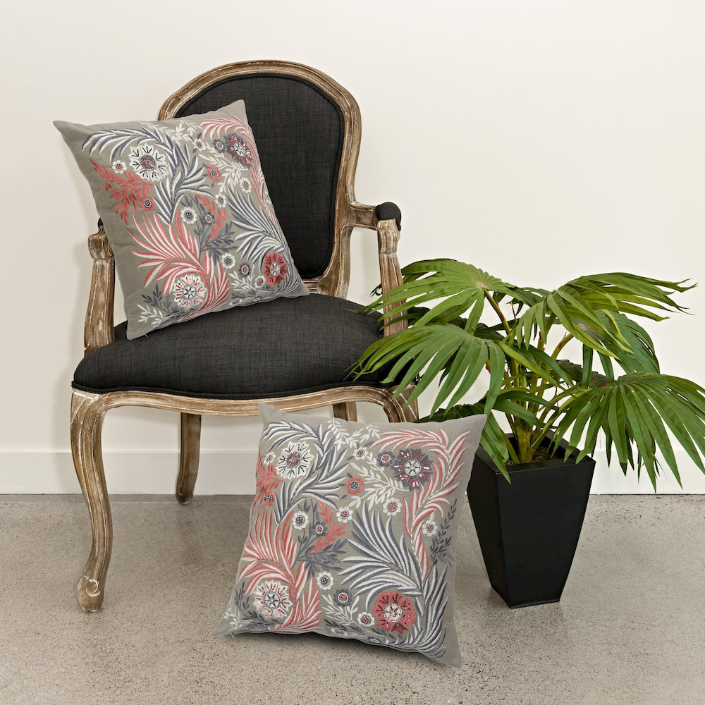 Multicolored Floral Garden Throw Pillow. Picture 8