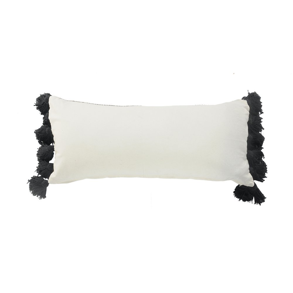 Ox Bay Hand-Woven Gray/Black Distressed All-Natural Cotton  Pillow Cover. Picture 5