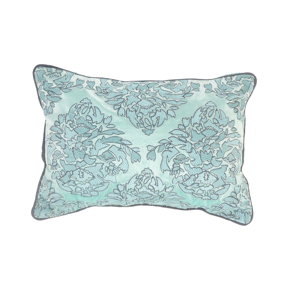 Mint and Gray Decorative Throw Pillow. Picture 1