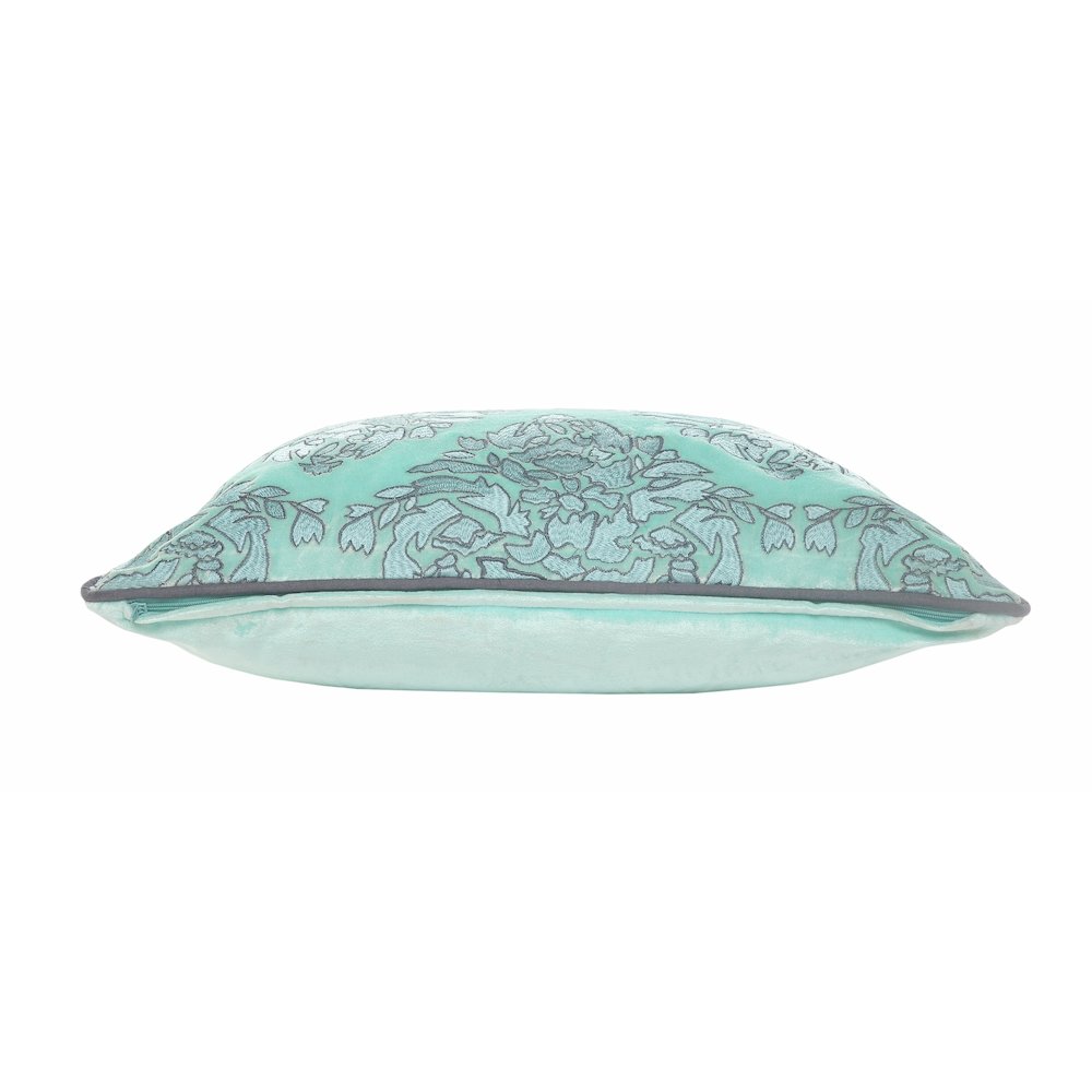 Mint and Gray Decorative Throw Pillow. Picture 3