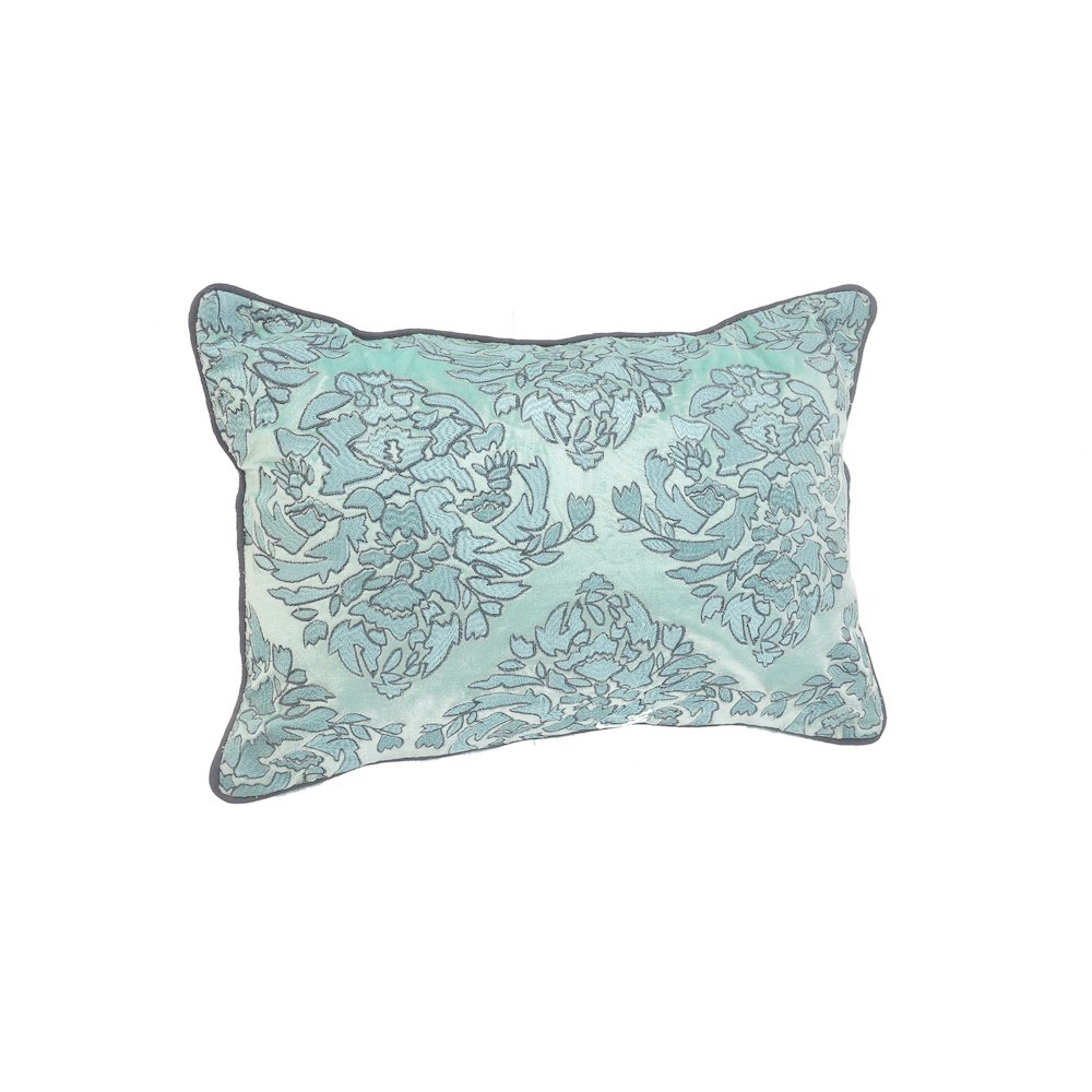 Mint and Gray Decorative Throw Pillow. Picture 4