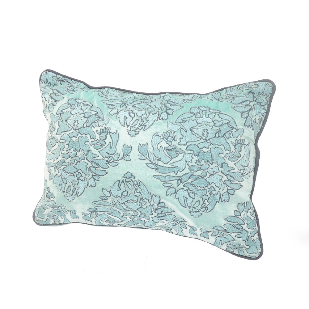 Mint and Gray Decorative Throw Pillow. Picture 5