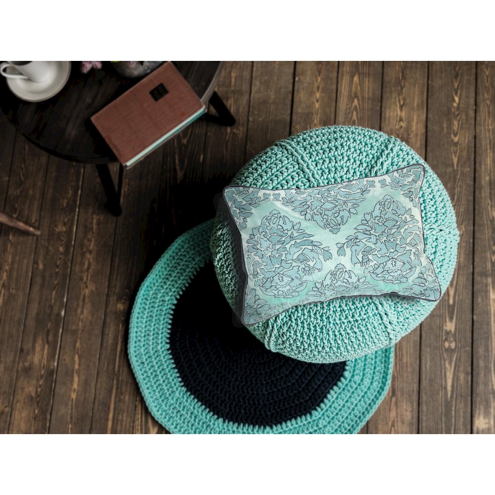 Mint and Gray Decorative Throw Pillow. Picture 7