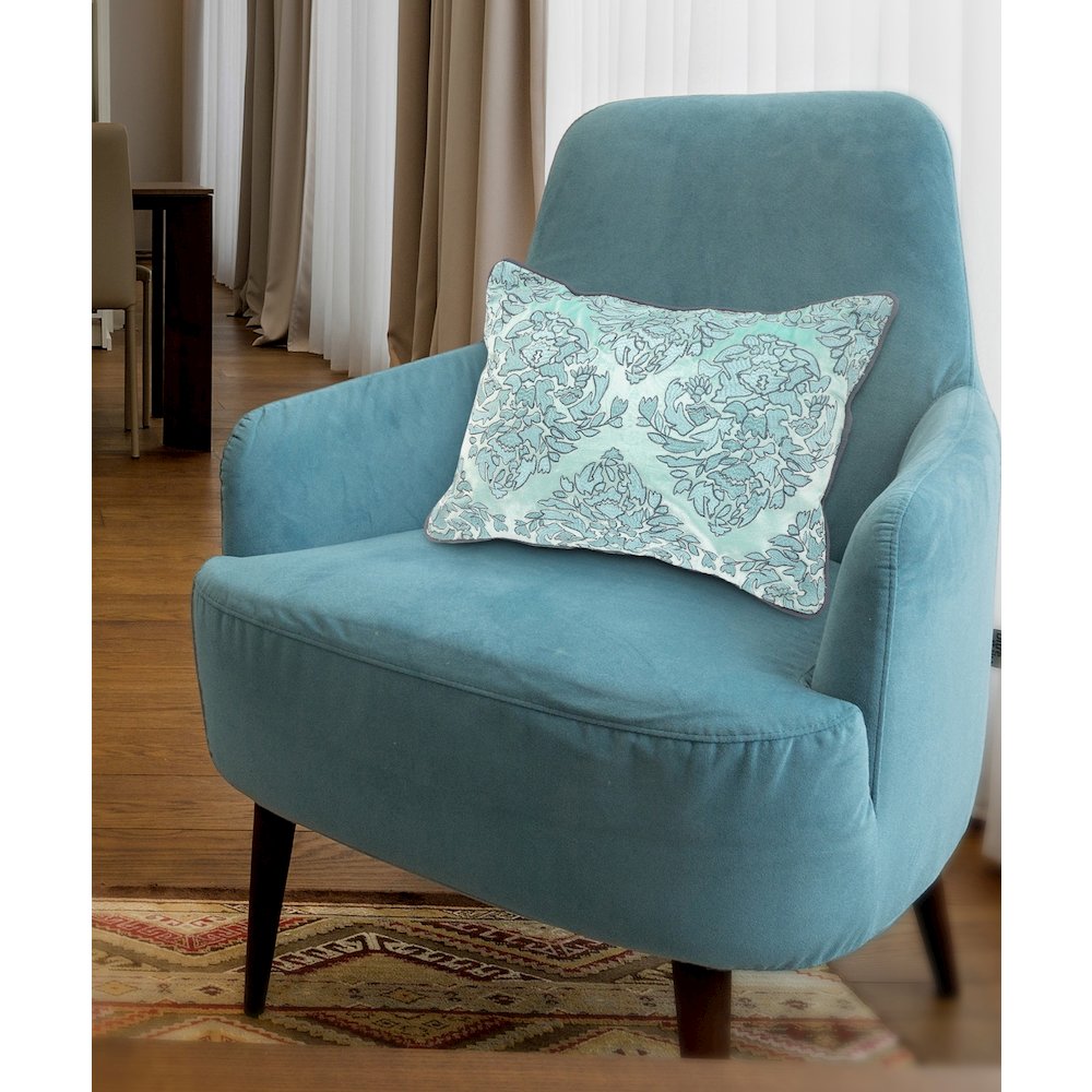 Mint and Gray Decorative Throw Pillow. Picture 9