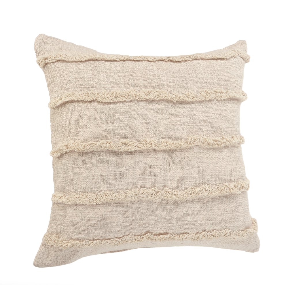 Rory Cotton Pillow Set of 2 in Beige, 20" x 20". Picture 3