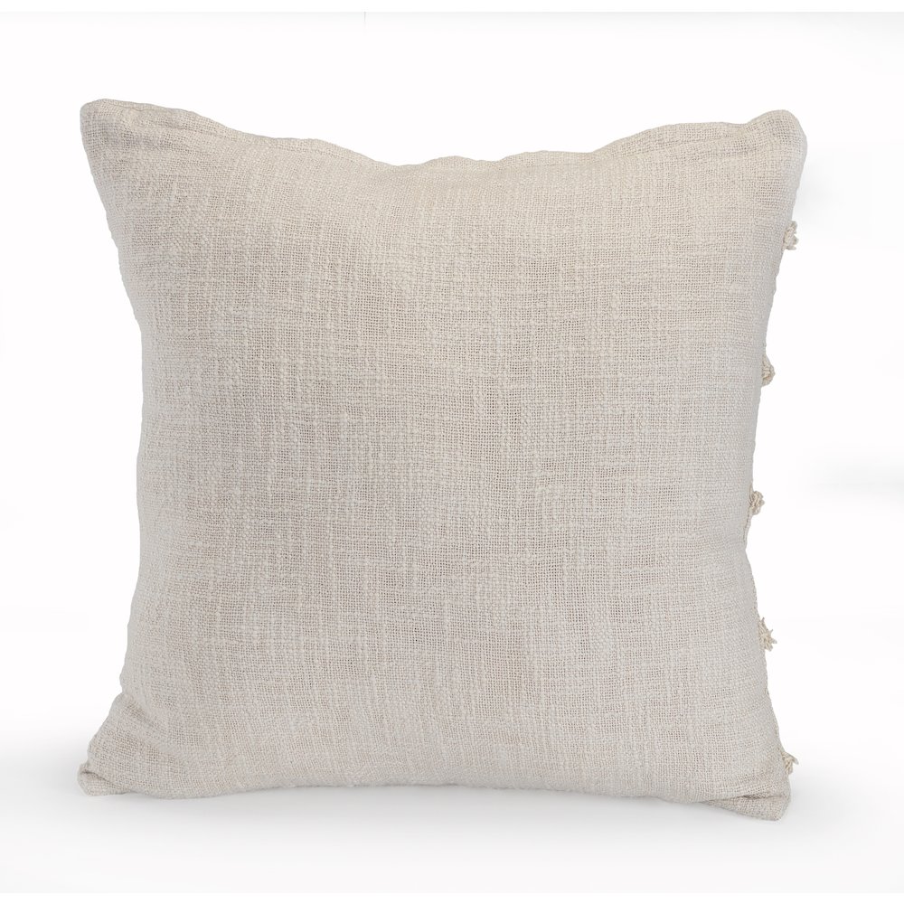 Ox Bay Cream Solid All-Natural Cotton  Pillow Cover. Picture 2