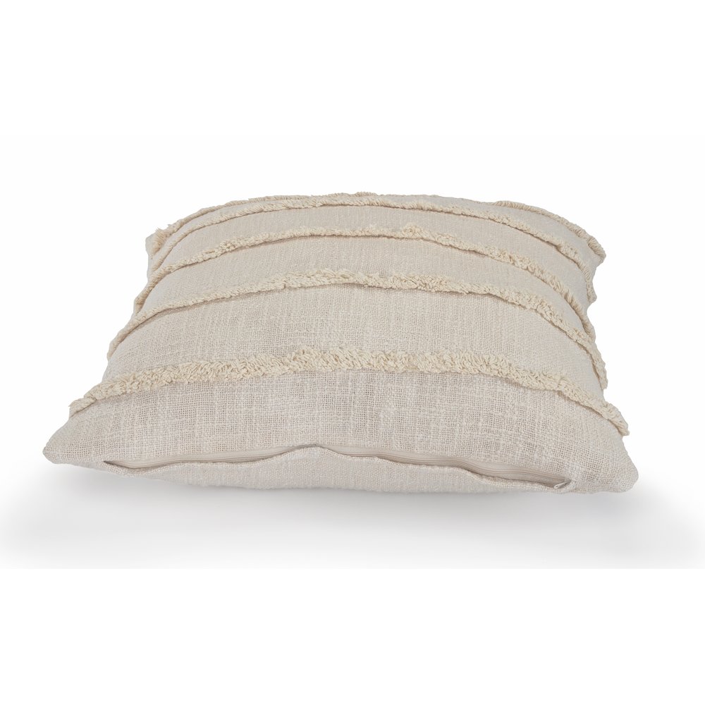 Ox Bay Cream Solid All-Natural Cotton  Pillow Cover. Picture 3