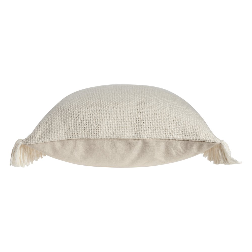 Ox Bay Hand-stitched Cream Distressed All-Natural Cotton  Pillow Cover. Picture 3