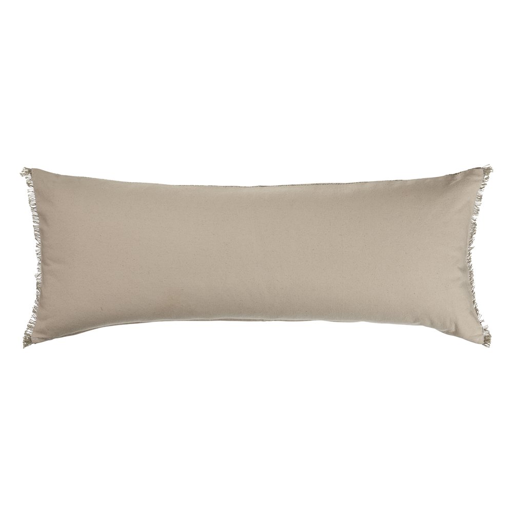 Ox Bay Hand-stitched Tan/Brown Distressed Cotton Blend Pillow Cover. Picture 6