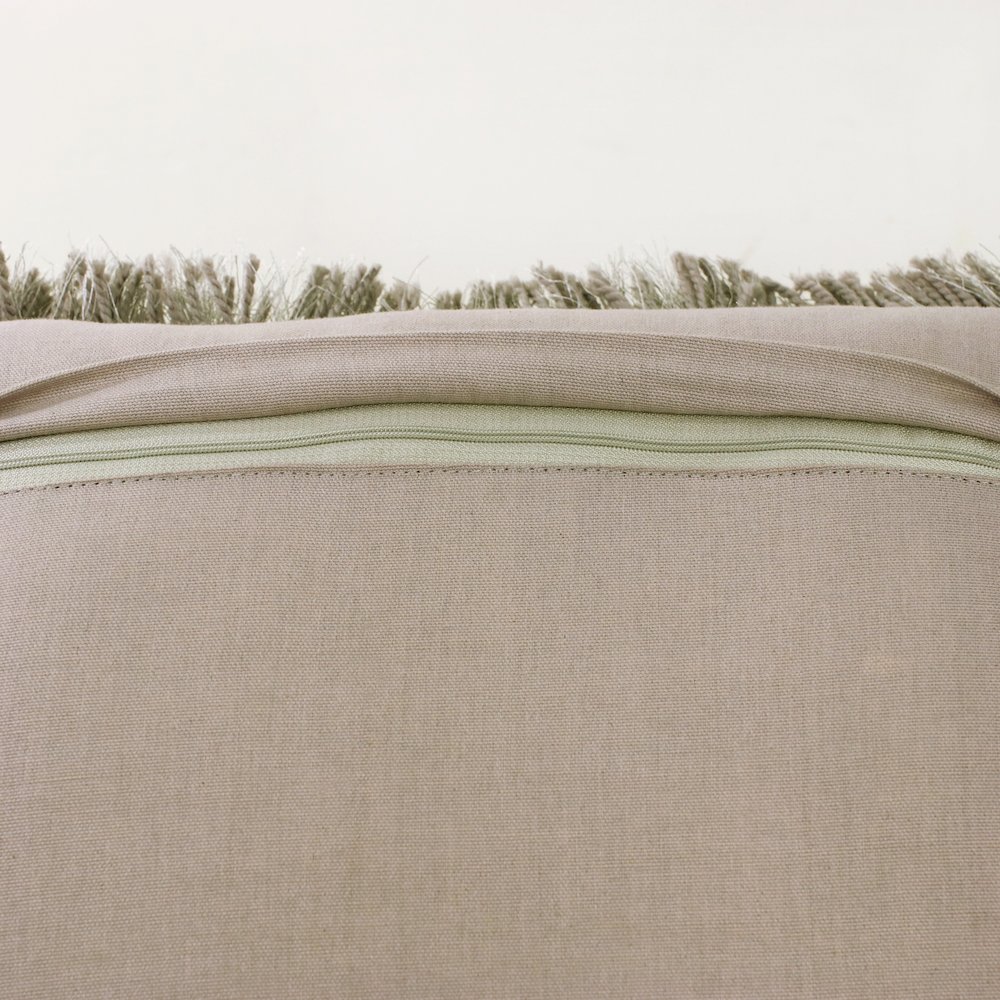 Taupe Shag Throw Pillow. Picture 3