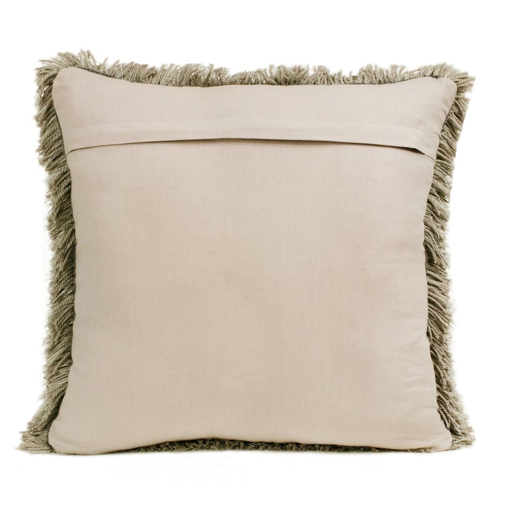 Taupe Shag Throw Pillow. Picture 4