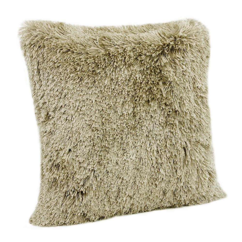 Taupe Shag Throw Pillow. Picture 5