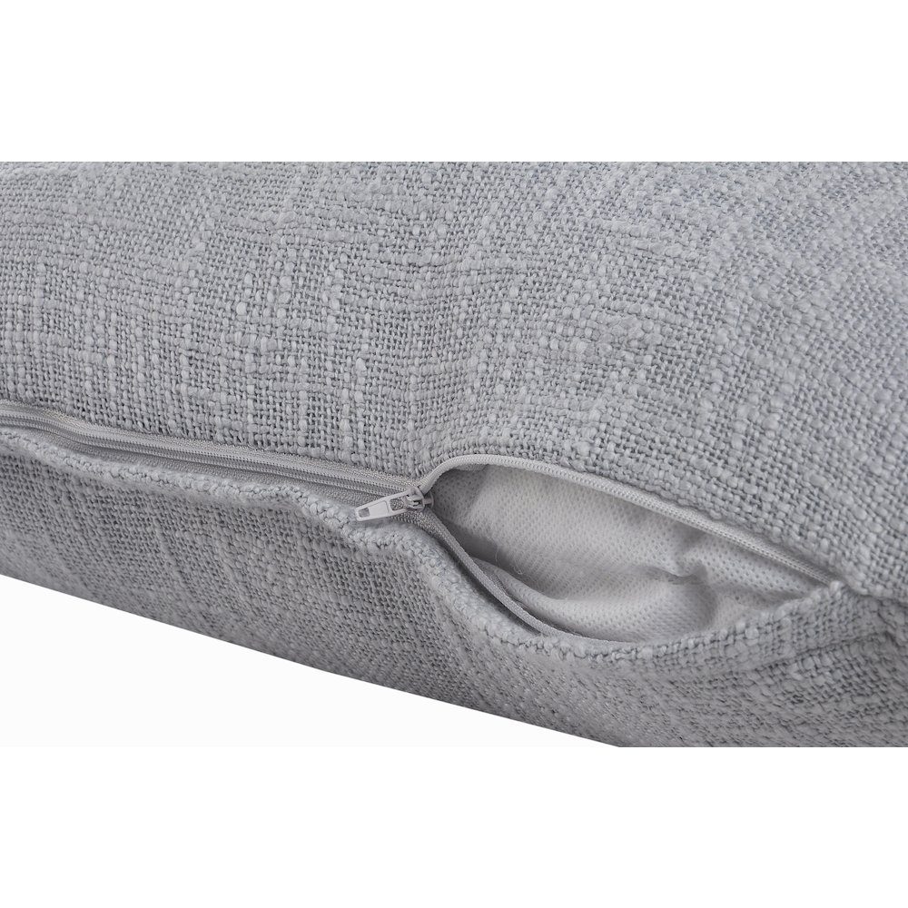 Ox Bay Hand-Woven Gray Solid All-Natural Cotton  Pillow Cover. Picture 2