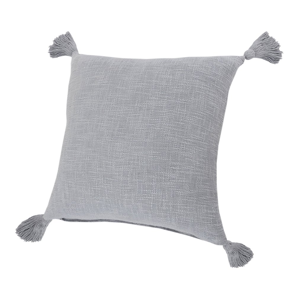 Ox Bay Hand-Woven Gray Solid All-Natural Cotton  Pillow Cover. Picture 4