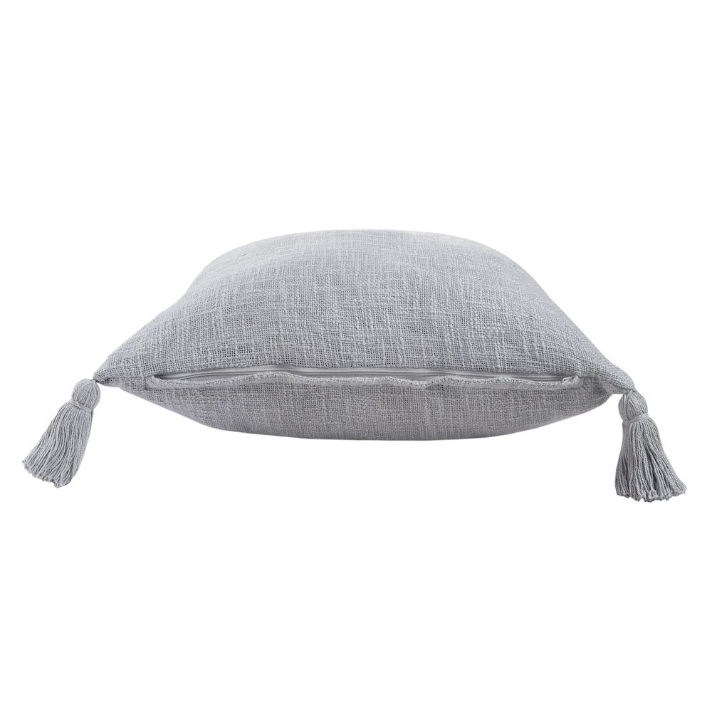 Ox Bay Hand-Woven Gray Solid All-Natural Cotton  Pillow Cover. Picture 5