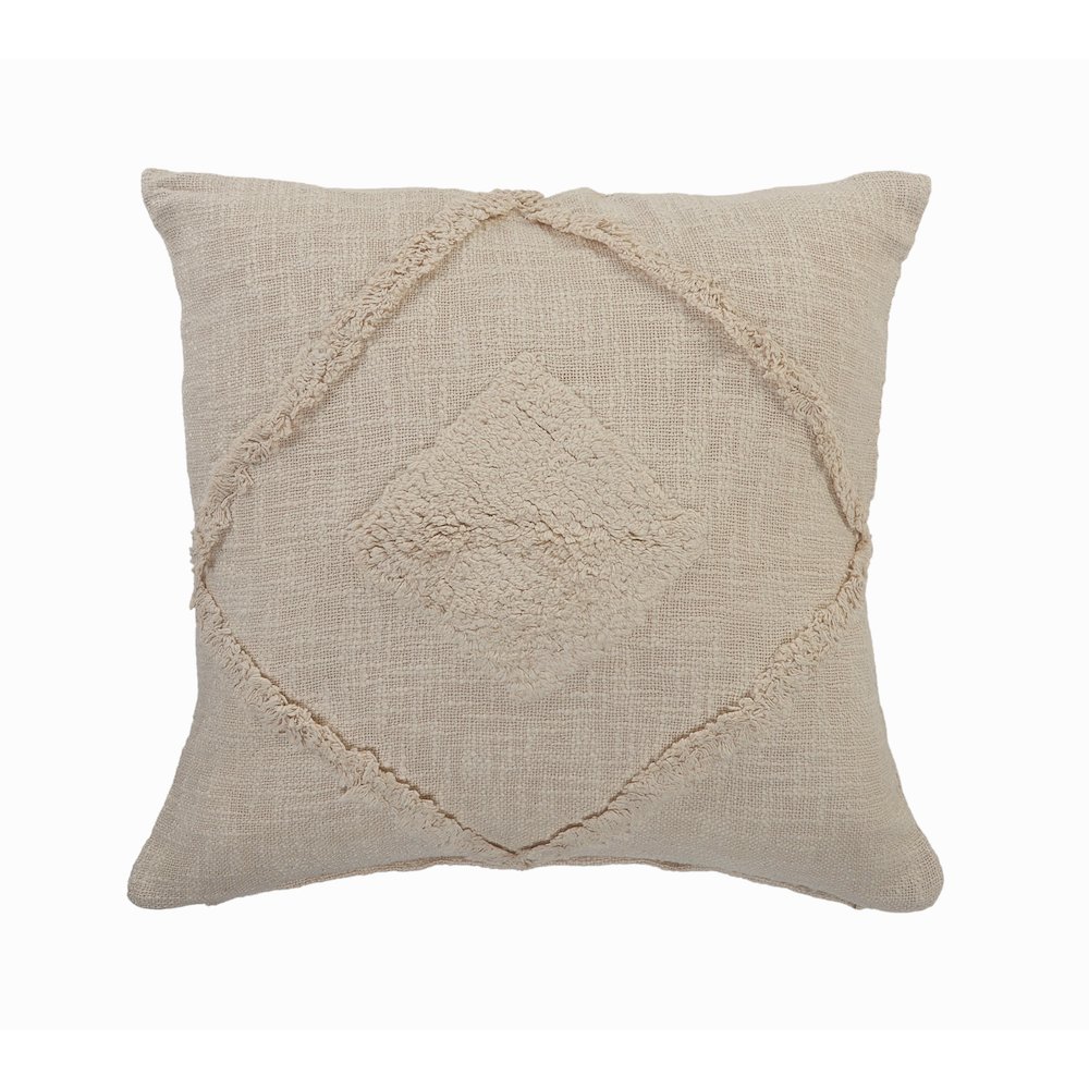 Ox Bay Hand-Woven Birch Diamond All-Natural Cotton  Pillow Cover. Picture 1