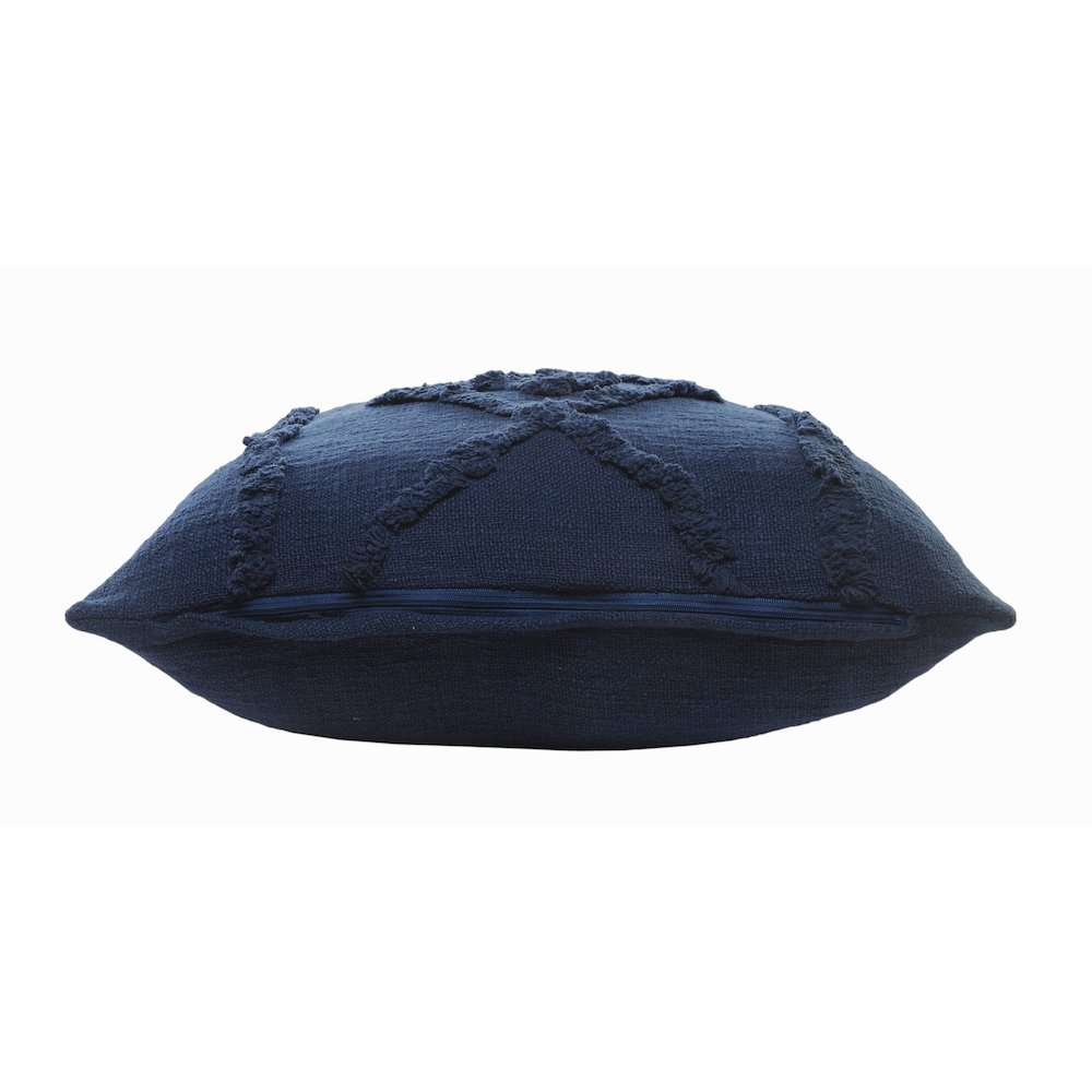 Ox Bay Hand-Woven Blue  Diamond All-Natural Cotton  Pillow Cover. Picture 2