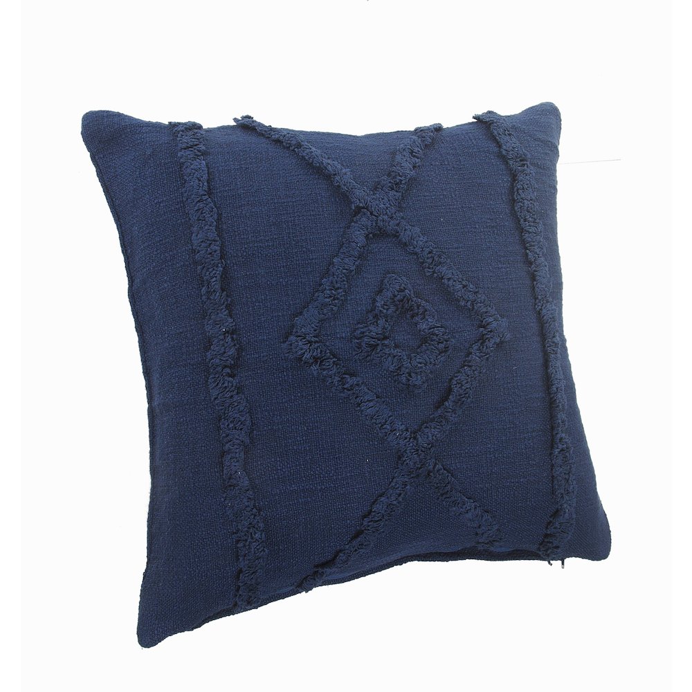 Ox Bay Hand-Woven Blue  Diamond All-Natural Cotton  Pillow Cover. Picture 3